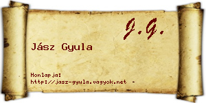 Jász Gyula névjegykártya